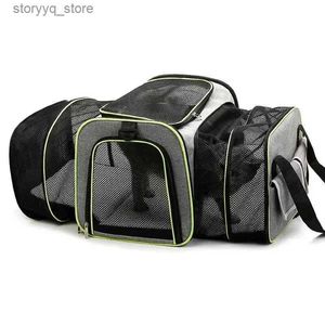 Cat Carriers Caixas Casas Portátil Pet Bag Respirável Dobrável Dog Carrier Sacos De Viagem Ao Ar Livre Animais De Estimação Gatos Bolsa De Segurança Zíperes Q231116