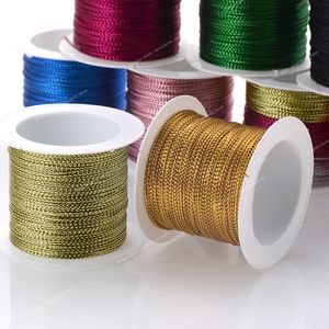 20 m/rolka 1,0 mm 12 Kolory koralika sznurka makrama nylonowa linka pleciona na ślub świąteczny wątek Making Twine Tag biżuteria Tassel Makejewelry