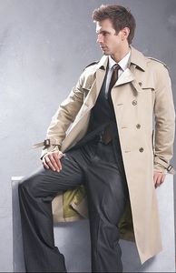 Trench da uomo 2023 Uomo classico doppio petto lungo abbigliamento uomo giacche soprabito stile britannico giacca quotidiana 230417