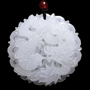 Anhänger Halsketten White Jade Dragon und Phoenix Khan Prosperity brachten das Paar PendantPendant