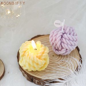 Scented Candle Creative Handmade Wool Ball Candle Aromatherapy Candle Gift Box INS Photo Props Essential Oil Scented Candle Home Decoration Z0418