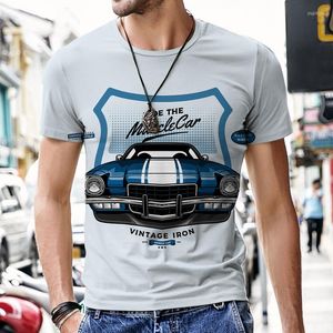 Camisetas de camisetas masculinas de verão design de carros vintage praia tshirt 3d homens impressos homens unissex casuais grandes camisetas tees de manga curta meninos