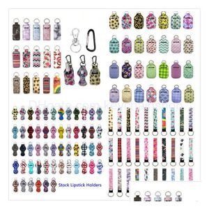 Keychains Lanyards 229 Styles Neoprene Hand Sanitizer Bottle Holder Keychain Bags 30Ml Wristlet Chapstick Drop Delivery Fashion Ac Dhynj