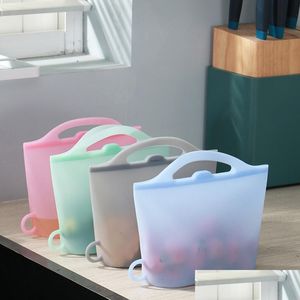 キッチンストレージ組織1000mlシルフードバッグ家庭の再利用可能なフレッシュキーバッグ