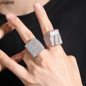Hip Hop Benutzerdefinierter Zahlen-Buchstaben-Ring, personalisierter Diamantring, Iced Out, benutzerdefinierter Mode-Buchstaben-Zeigefingerring für Männer