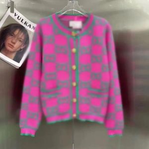 2024 Женский дизайнерский свитер, куртка с круглым вырезом, полосатые свитера, вязаная одежда с длинными рукавами и надписью