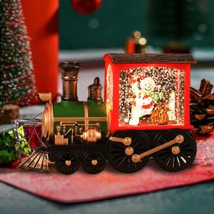 クリスマスの装飾サンタクロース雪だるまギフトイブミュージックボックストレインクリスタルボール装飾テーブルデコレーションエクサイズ231117