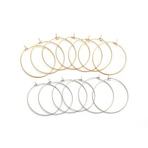 20pcs/działka złoto stal nierdzewna duże koło koła pętlowe kolczyki Wysoka jakość do DIY Dangle Karniarstwo Make Make Materibies Making Jewelry Odkrycia