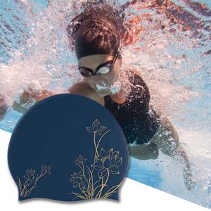 水泳キャップ便利な水泳プール帽子非滑り保護シリコン耐水性水泳スポーツハットP230418