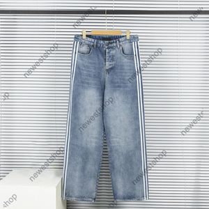 2023 Mens Plus Size Pants Men women designer pant Wide leg jeans Spring summer Side white stripes Casual trousers baby blue 28-34