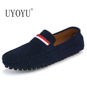 Klänningskor äkta läder män designer lyx varumärke casual slip på formella mens loafers moccasins skor svart man som kör 231117