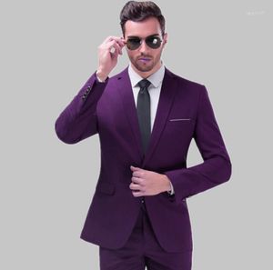 Men's Suits Suit Men's Spring Autumn Candy Color Long Sleeve High-end Cotton Blend Slim Handsome Blazer ABE42