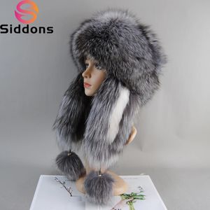 BeanieSkull Caps Women Real Fur Bomber Hats Lady Winter Warm Luxury 100 Natural Hat Fashion Fluffy Rex Rabbit 231117