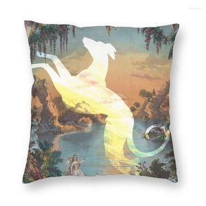 Pillow Vintage A Greyhound In The Grotto Square Case Home Decorative Sighthound Dog Art Cover 40 40cm For Living Room