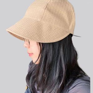 Ball Caps Spring Baseball Cap для женщин сплошной цвет Sun Hat защита корейская версия ведра шляпы