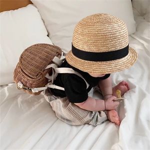 CAPS HATS Fashion Baby Straw Hat Born Panama Cap Summer Sun Hatts pojkar flickor barn mössa utomhus strandkapslar 1 st 230418