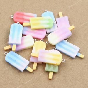 10st Charms Summer Glass Popsicle Ice Icicle Lolly Pendant Craft Söker Handgjorda smycken DIY för örhängen Halsband Fashion Jewelrycharms