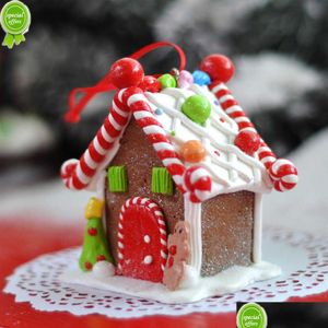 Christmas Decorations House Polymer Clay Scene Houses Hanging Pedent Creative Ornaments Window Layout Prop Drop Delivery Home Garden Dhbmt