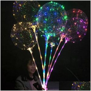 Decoração de festa LED Bobo Balão com 31,5 polegadas Stick String Light Christmas Halloween Aniversário Balões Decoração Drop Delivery Home Ga Dhkyu