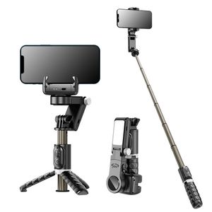 3-in-1 Gimbal Stabilizer Selfie Stick Tripod with Ring Light for iPhone Android Smartphone