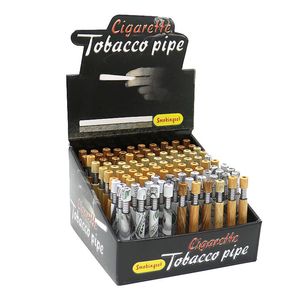 80 x 9 mm Metall-Zigarettenpfeife mit Frühlings-US-Dollar-Holzfarbe Mini-Pfeifen