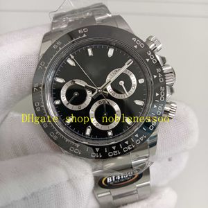 2 renk kronograf spor saatleri erkekler ekstra ince 40mm x 12.2mm 116500 beyaz siyah kadran btf seramik çerçeve 904L çelik bilezik bt cal.4130 hareket chrono watch