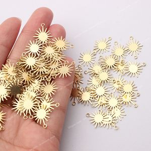 5-40 peças amuletos de flor de sol de latão bruto conector de pingente de girassol para colar diy brincos pendurados suprimentos de fabricação de joias pingentes de moda