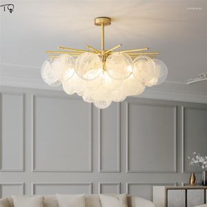 Lampadari Design francese Lampadario in rame di vetro di lusso Illuminazione Atmosfera Lampada a sospensione moderna Soggiorno/sala da pranzo Camera da letto Cucina Salone