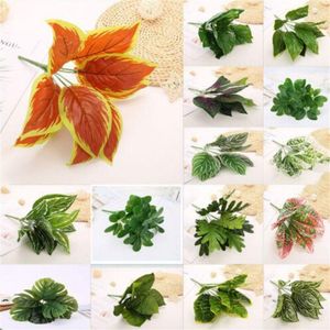 Dekorativa blommor Artifical Stripe Plant Landscaping Green Office Flower Plast Garden Art Decor