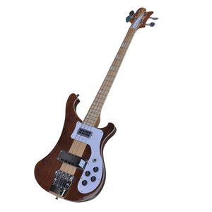 4 Strings Walnut Body Electric Bass Guitar with Maple Fingerboard Can be Customized