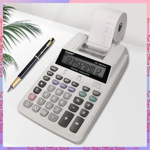 Kalkylatorer 12-bitars LCD stor skärm Dual Power Calculator-skrivare för lärande Financial Office Calculator Two-Color Printer 231117