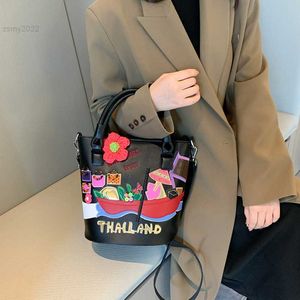 Omuz çantaları marka grafiti kova çantaları kadınlar için moda nakış omuz çantası lüks çanta ve çanta tasarımcısı crossbody çanta yeni satchel