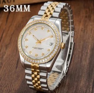 Top quality Automatic Mechanical Watches Magnifier 36MM With diamond Stainless steel Sapphire Mens Watches Male Wristwatches waterproof Luminous montre de luxe