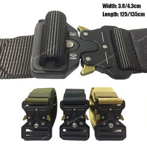 Military Tactical Belt Nylon Army Men Police Cinto Hunting Accessories War Battle Belt Duty Equipment Metal Buckle Waist Belts Sports SafetyWaist Support nylon