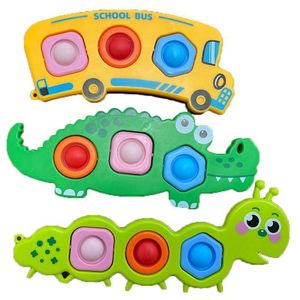 Cartoon Flip Press Bubble Decompression Toys Baby Puzzle Educação Pensando Finger Silicone Toy Bubble