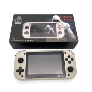 Portable Game Players M17 Retro Handheld Video Console Open Source Linux System 4.3 Inch IPS Screen Pocket Player 64GB Retro Street Fighter for PS1 PSP 25 Emulators