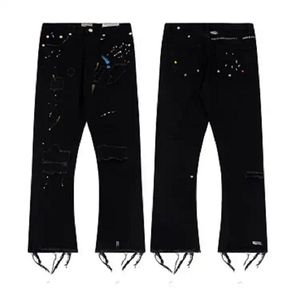 Designer jeans calças masculinas para mulheres e retro high street espirrado tinta graffiti montagem usar tamanho unissex S-XL WRA7