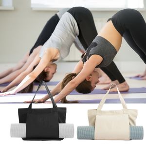 Motståndsband av hög kvalitet multifunktionell yogamatmatta påse canvas ryggsäck axel yoga pilates mat väska träning fitness 230414