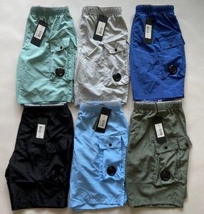Neueste ein Objektivpocket Shorts Flatt Nylon Kleidungsstück gefärbt Schwimmshorts Casual Beach Shorts Track Short Hosen Größe M-XXL Schwarz grau Blau