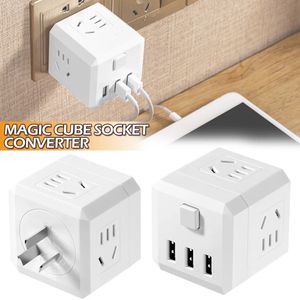 Power Cable Plug Mayitr 1pc White Multi Outlet Extender Durable Cube Socket Converter Plugs USB Wireless Wall Adapter 231117