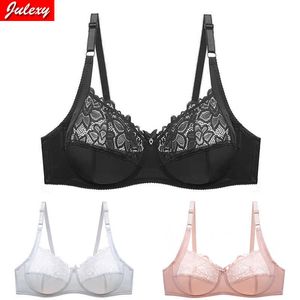 Bras Julexy New Women Bras Ultra Thin Plus Size Bralette Sexig spets Underkläder Brassiere Justerbar CD Cup Bras P230417