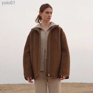 Women's Wool Blends Mo * Woolen Coat Women's 2023 Autumn/Winter New Thicked Lazy Wind Woolen Short Coatl231118
