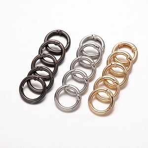 5Pcs Metal O Ring Spring Clasps Jewelry Openable Round Carabiner Keychain Hook Connector DIY Dog Chain Buckles Bag Accessories Jewelry MakingJewelry Findings