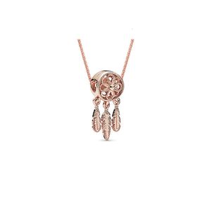 Pandoras S925 Silver Rose Gold Necklace Set Dream Catcher Hollow Galaxy Fashion Designer Halsband Girls Gift Pandoras Charms Necklace