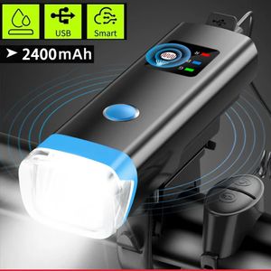 Bike Lights Bicycle headlights automatically turn off super bright USB charging kit LED installation bicycle lights waterproof flashlight horn 231117