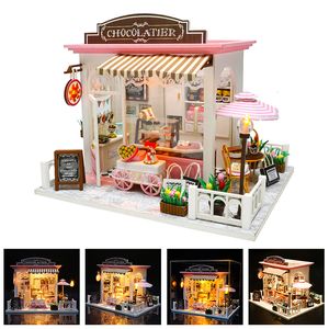 Doll House Accessories DIY Doll House Miniature Dollhouse With Furnitures Wooden House Miniaturas Toys For Children Year Christmas Gift C M 230417