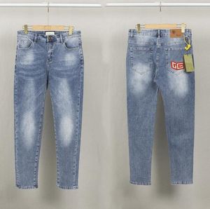 24GGS Новые мужские джинсы высокий качество модные бренд -дизайнерские джинсы Слим джинсовая джинсовая байкерская скина скина