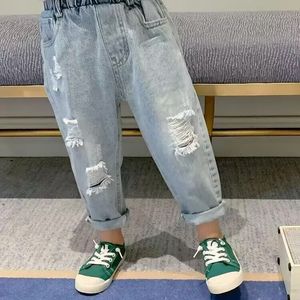 Jeans Kids Boys Pants Spring och Autumn Baby Jeans Children's Ripped Jeans Pants Boys KoreAntrousers 2 4 6 7y 230418