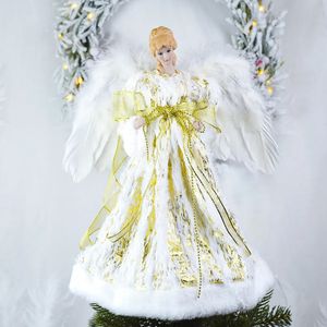 Decorazioni natalizie Angelo bambola giocattolo figurine Ornamenti natalizi artigianato con ala Decorazioni natalizie per la casa Regalo di compleanno festivo per bambini Decor Navidad 231117