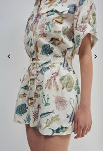 Dwuczęściowa sukienka australijska luksus 2023 designer Design Spring/Summer Linen Print Top Casual Shorts Modna moda 22 22